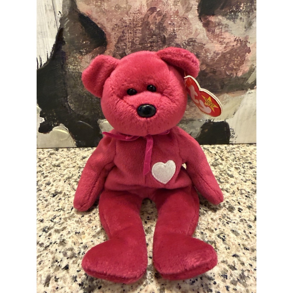 RARE Ty Valentina Beanie Baby Bear with Tag Errors Retired